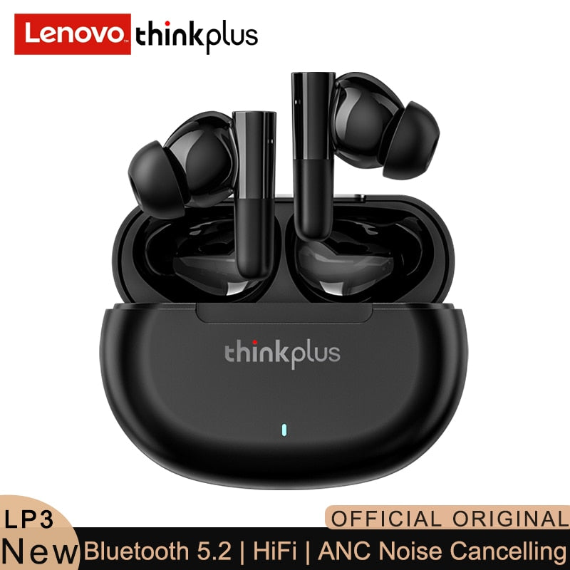 Lenovo LP3 ANC Wireless Earphone Active Noise Cancelling TWS Earbuds ENC Dual HD Call Bluetooth 5.2 HiFi Stereo Headphone 300mAh