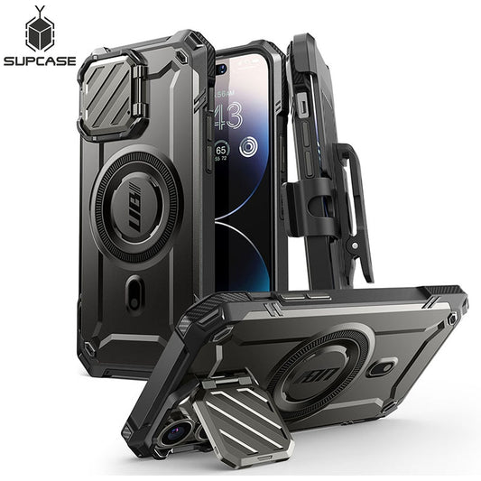 SUPCASE For iPhone 14 Pro Max/For iPhone 13 Pro Max Case UB Mag XT Full Body Rugged Case with Camera Cover & Built-in Kickstand