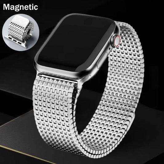 Magnetic Band For Apple Watch 8 7 Ultra 49mm 45mm 41mm 38 42mm Luxury Milanese Link Strap For iWatch Series 8 6 5 4 3 SE 40 44mm