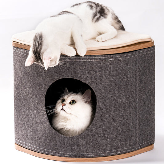 Mewoofun Pet Corner House With Cushion Sturdy Easy Install Cat Bed 4 Seasons Great Design Removable Washable US 3-7 Days Deliver