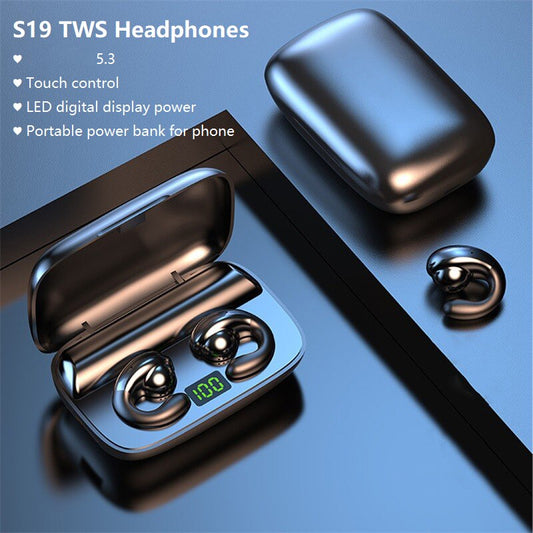 Open Ear Bluetooth 5.3 Headphones Bass HiFi Wireless Earbuds For Sport Music Tws Earphones For Running Clip-on Headsets