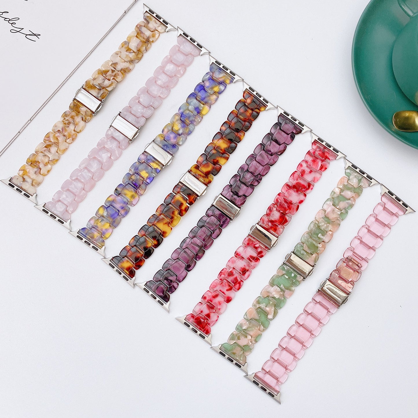 Luxury Resin Watch Strap for Apple Watch Ultra 49mm 8 7 41mm 45mm 6 se 5 4 Band 42 38mm Transparent for Iwatch 7/6/5/4/3 44 40mm