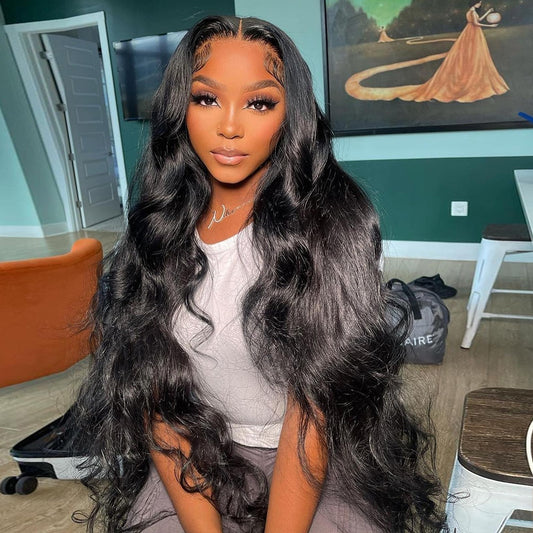 Body Wave 250 Density 13x4 Hd Lace Frontal Wig Glueless Preplucked 30 40 Inch Body Wave Lace Front Human Hair Wigs For Women