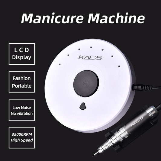 KADS 35000/30000 rpm Manicure Machine Electric Drilling Machine Professional Nail Lathe Nails Drill Polisher Nail File Tool