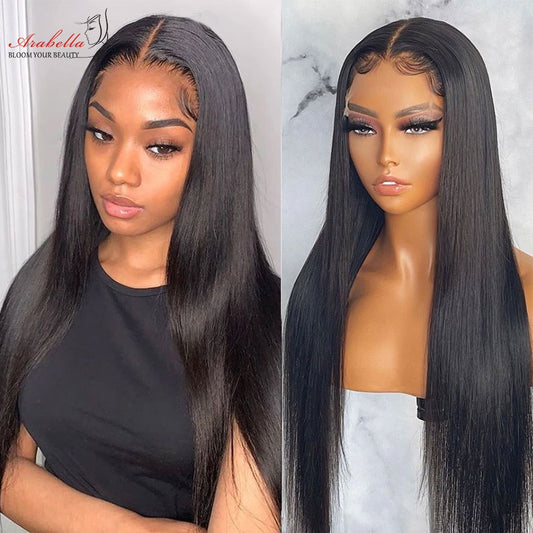 32 Inches Transparent Lace Frontal Wig Brazilian Straight Remy T Part Lace Front Wig With Baby Hair Pre Plucked Lace Closure Wig