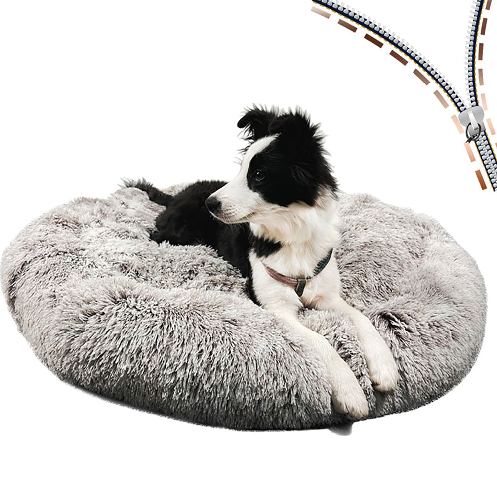 Removable Dog Bed Long Plush Cat Dog Beds for Small Large Dogs Cushion Sofa Winter Warm Pet Kennel Fluffy Sleeping Dogs Beds Mat