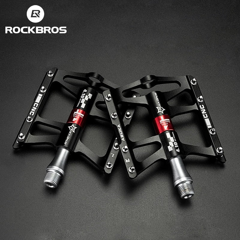 ROCKBROS Mountain Bike Bicycle Pedals Cycling Ultralight Aluminium Alloy 4 Bearings MTB Pedals Bicicleta Bike Pedals Flat BMX