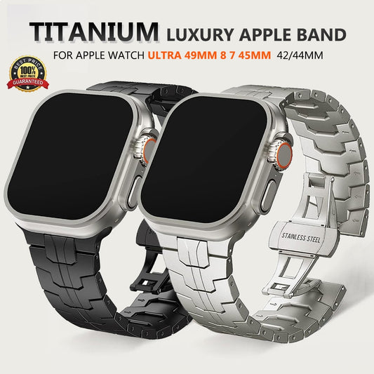 Titanium Metal Luxury Band For Apple Watch Ultra 49mm 45mm Bracelet Correa Strap For iWatch ultra 49 SE Series 8 7 6 5 4 44 42mm