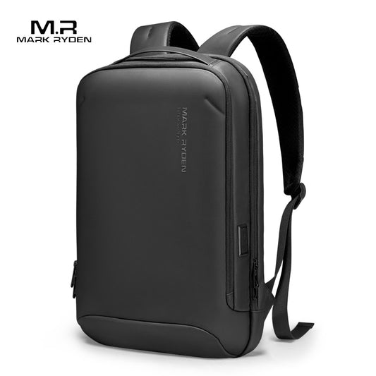 MARK RYDEN Minimalist Backpack Business Hard Shell Front Thin Laptop Backpack Black and Gray(15.6")