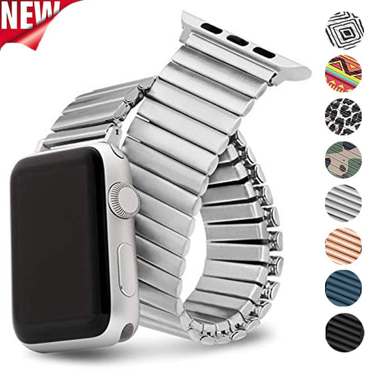 Stainless Steel Elastic Loop For Apple Watch Band Ultra 49mm 8 7 6/SE/5/4 38/42 40 44MM Metal Strap For iwatch Series 41 45mm