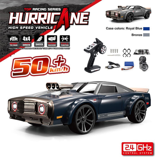 16303 1:16 50KM/H RC Car 4WD With LED Remote Control Muscle Cars High Speed Drift Racing Vehicle for Kids vs Wltoys 144001 Toys