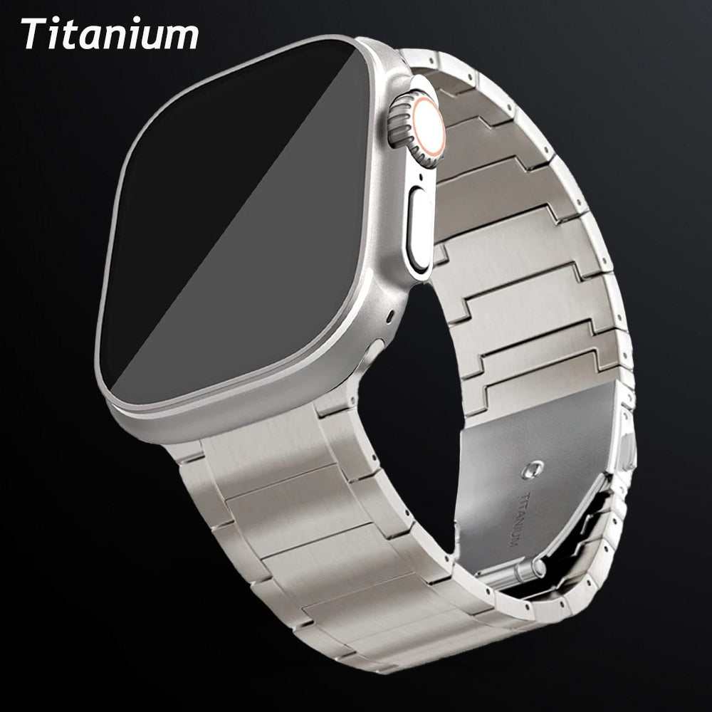 Luxury Titanium Band for Apple Watch Series 8 7 Ultra 49mm 45mm 42 44mm 6 SE 5 4 41mm 38 40mm Bracelet for IWatch titanium Strap