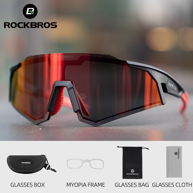 ROCKBROS Polarized Photochromic Bike Glasses Outdoor UV400 Bicycle Eyewear Sunglasses Sports MTB Road Cycling Glasses Goggles