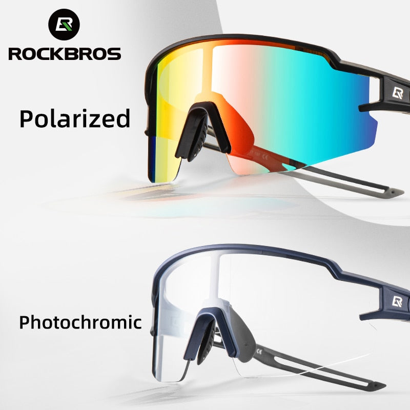 ROCKBROS Photochromic Cycling Glasses Polarized Built-in Myopia Frame Sports Sunglasses Men Women Glasses Cycling Eyewear Goggle