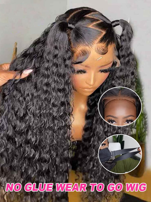 40inch Wear Go Wig Mongolian Water Wave 7x5 Glueless Wig Human Hair Ready To Wear Pre Plucked Curly Human Wig 13x6 HD Lace Wigs