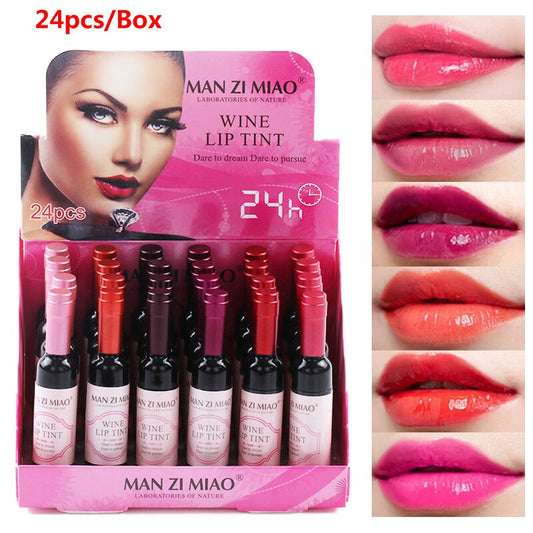 24Pcs/Set Matte Liquid Lipstick Bulk Red Wine Lip Tint Wholesale Long Lasting Waterproof Cosmetics Maquillaje Lipgloss