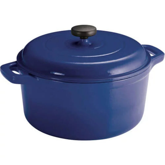 Enameled Cast Iron 6.5 Quart Round Dutch Oven, Blue Kitchen Cookware