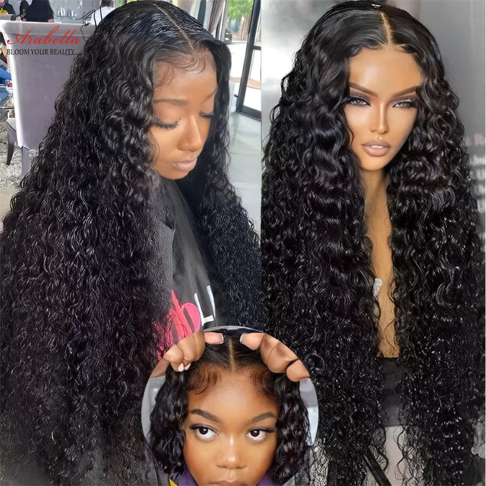 Human Hair Wigs 13x4 Glueless Wig Human Hair Ready to Wear Transparent Lace Front Wig Deep Water Wave Braziian Human Hair Wigs