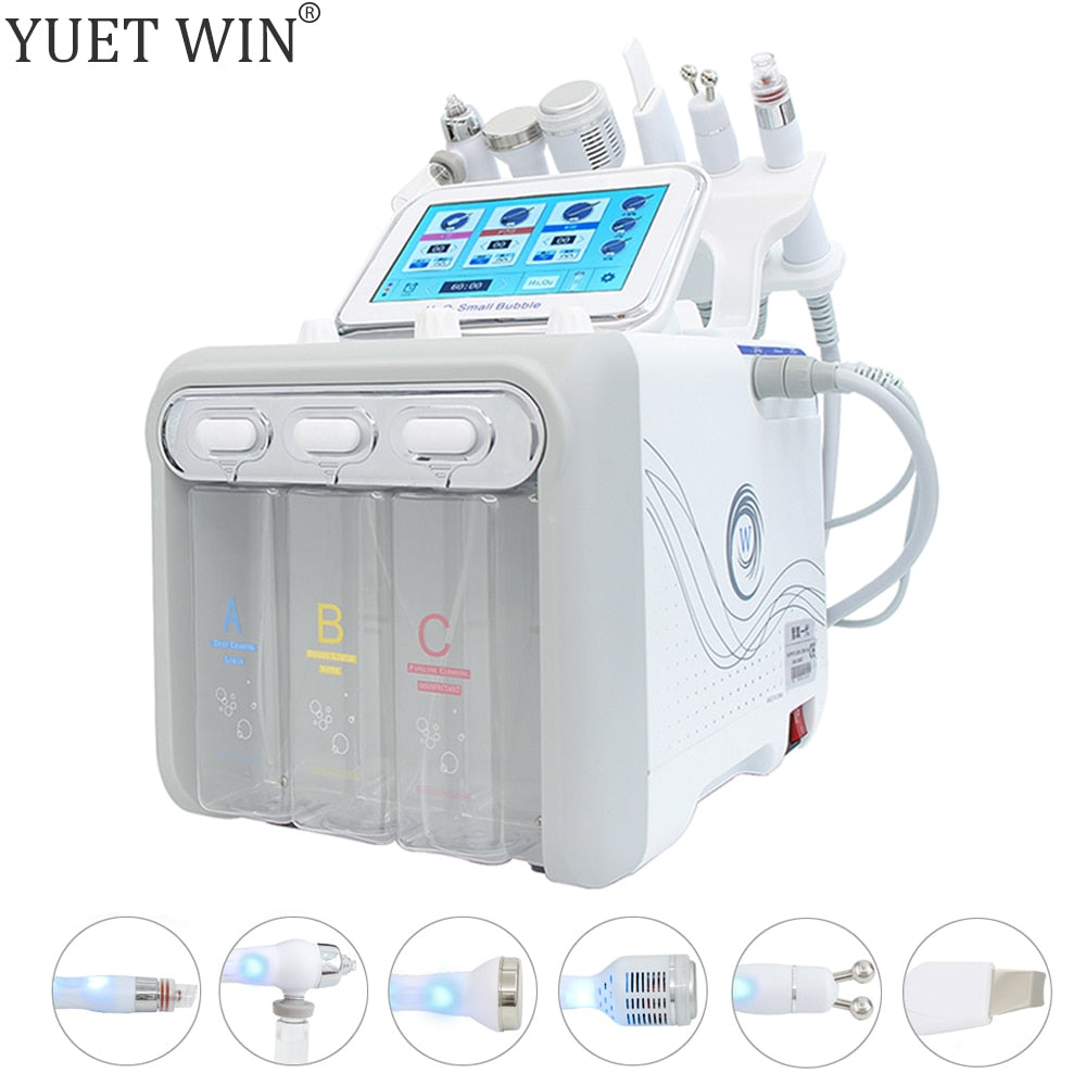 6 in 1 Hydro Oxygen Facial Machine Deep Cleansing Skin Care Beauty Device Peeling Blackhead Removal Water Dermabrasion Machine