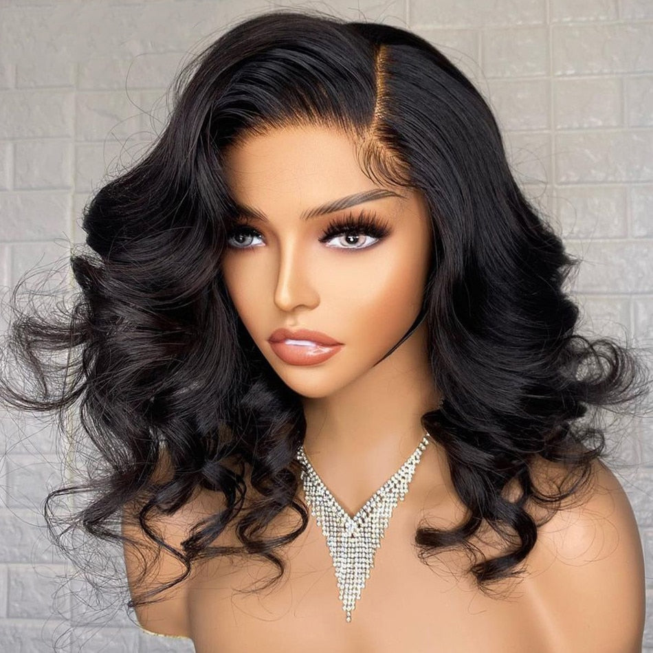 Bob 200 Density Lace Front Wig Human Hair 360 13x4 Lace Frontal Human Hair Wigs For Women Remy Short Body Wave 5x5x1 T Part Wig