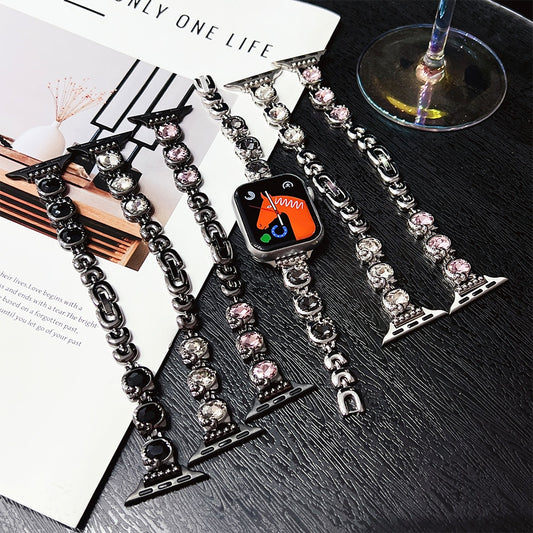 Kitty Cat Metal Strap for Apple Watch Band 40mm 41mm 42mm 44mm 45mm 38 49mm Cute Women Bracelet for Iwatch 8 7 6 5 4 Se 3 Ultra