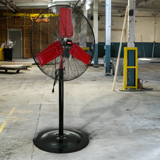 Hyper Tough HT 30 Inch Commercial &amp; Industrial High Velocity Stand Fan Red &amp; Black fan